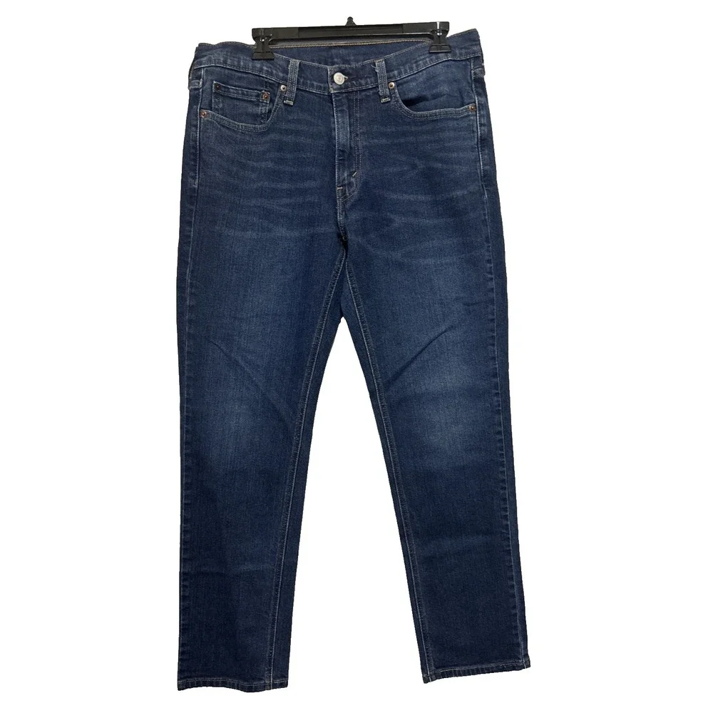 Levis 541 Jeans Mens 32x34 Blue Dark Wash Cotton Stretch Slim Fit Denim